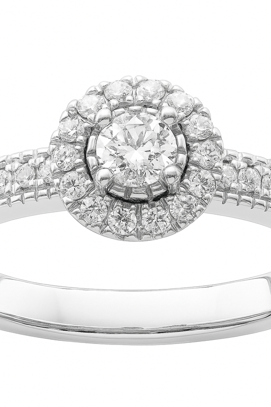 Anillo Halo modelo Seraphine Oro 18k