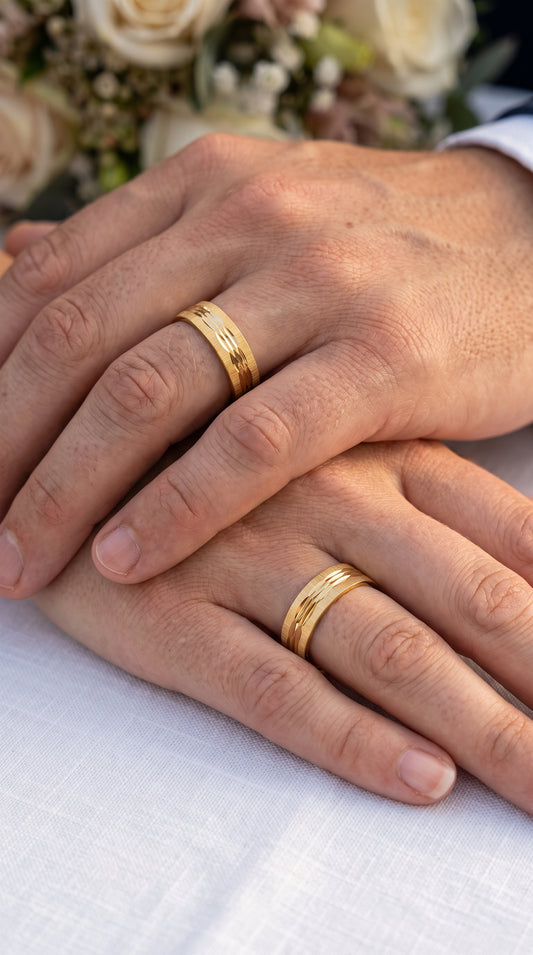 Argollas facetadas Oro 18k modelo Élan