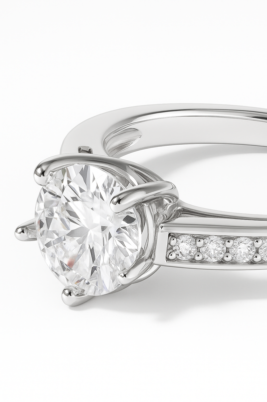 Anillo Solitario medio Cintillo modelo Bela