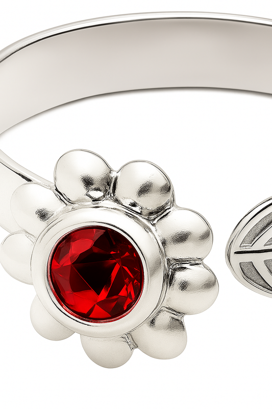 Anillo Midi diseño Flor y Hoja modelo Almira