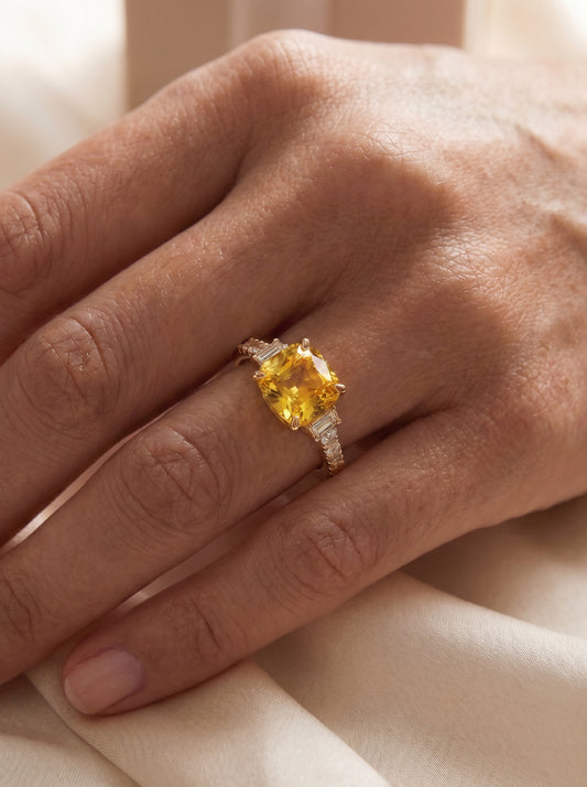 Anillo Amber · Citrino en Oro 18k