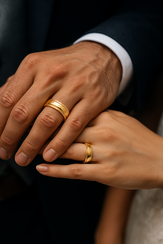 Alianza media caña bordes facetados modelo Sael