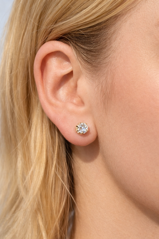 Aros Chatón Oro 18k modelo Luz