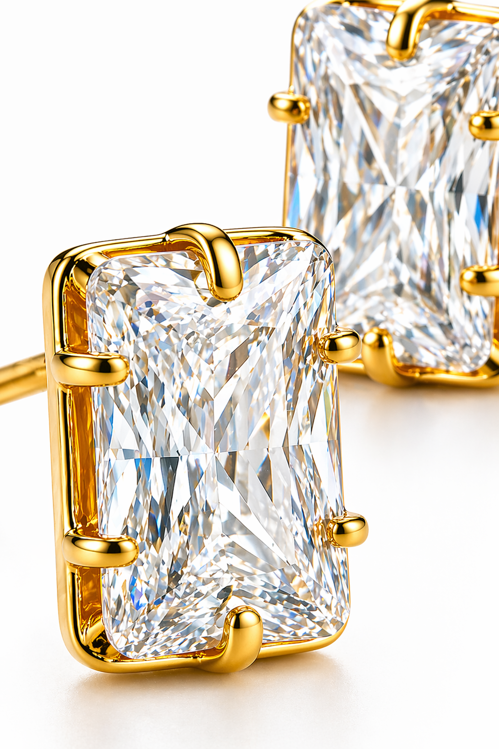 Aros Rectangulares Oro 18k modelo Luciana