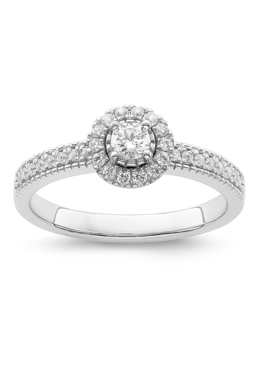 Anillo Halo modelo Seraphine Oro 18k