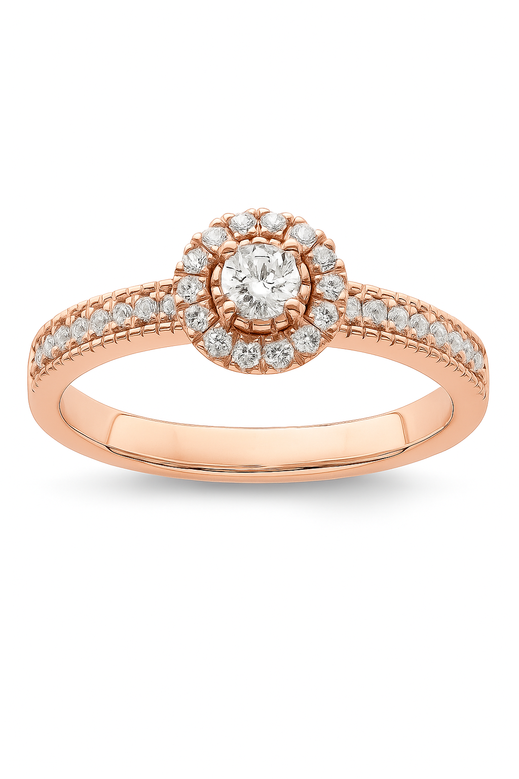 Anillo Halo modelo Seraphine Oro 18k