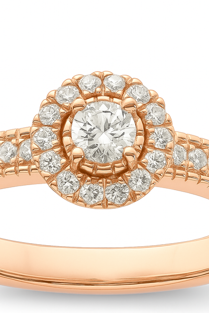 Anillo Halo modelo Seraphine Oro 18k