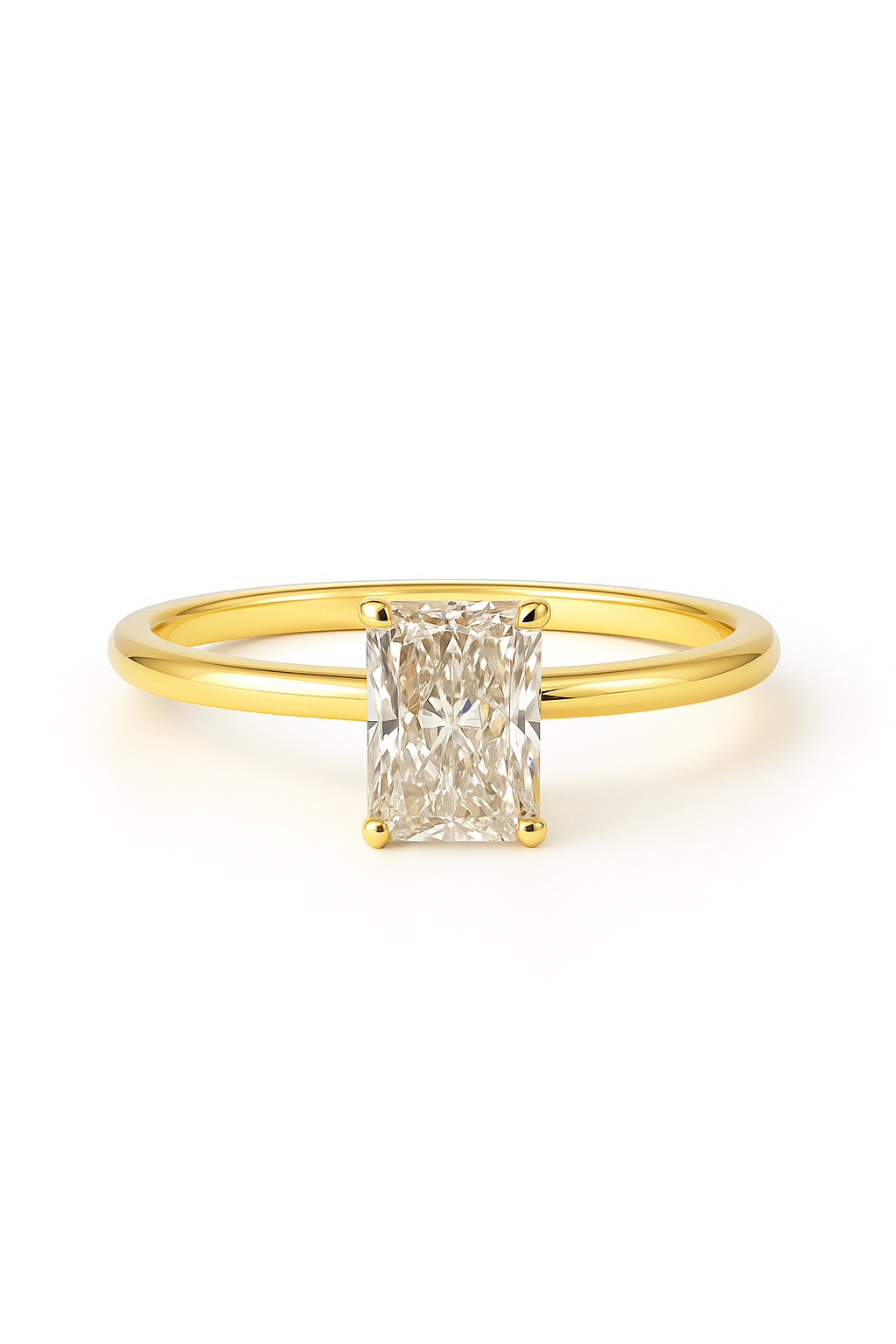 Anillo Solitario Radiante modelo Eleonor Oro 18k