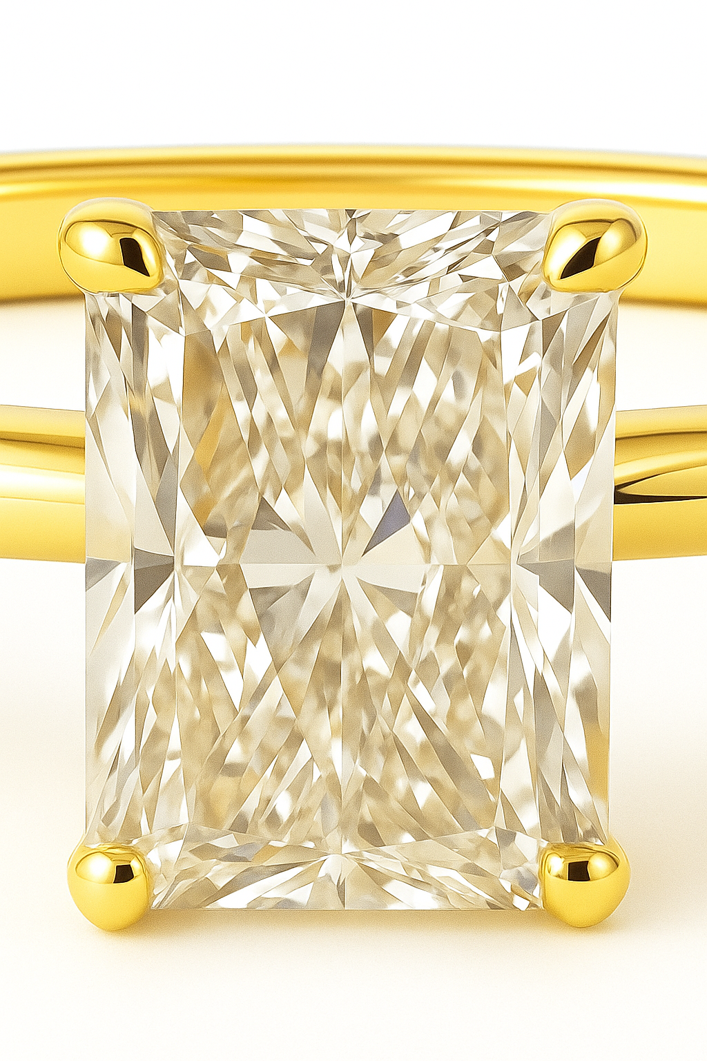 Anillo Solitario Radiante modelo Eleonor Oro 18k