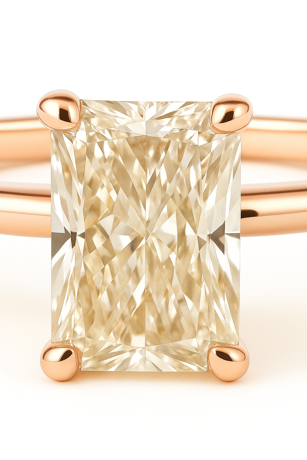 Anillo Solitario Radiante modelo Eleonor Oro 18k