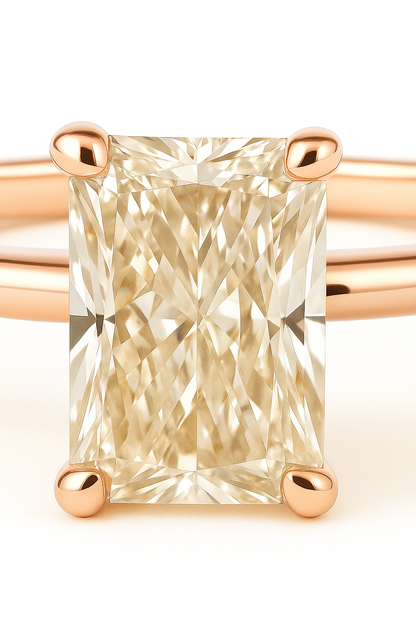 Anillo Solitario Radiante modelo Eleonor Oro 18k