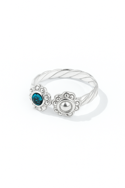 Anillo Midi doble Flor modelo Edda