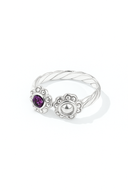 Anillo Midi doble Flor modelo Edda