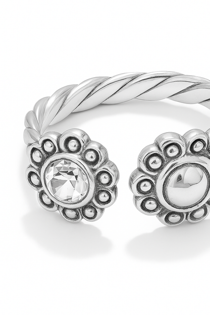 Anillo Midi doble Flor modelo Edda