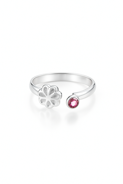 Anillo Midi de Flor modelo Evelia
