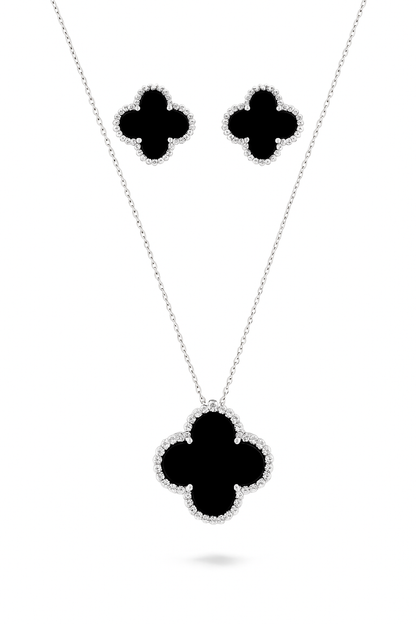 Conjunto Trébol de Ónix modelo Onira