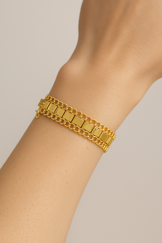 Pulsera Tejido doble modelo Dione