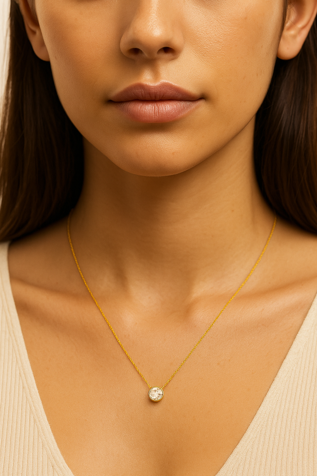 Gargantilla con punto de luz modelo Elina