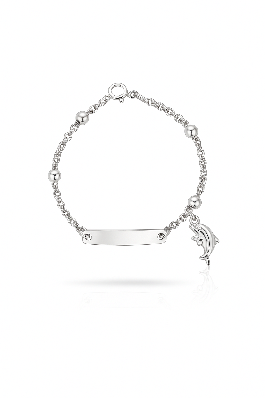 Pulsera modelo Delmar con bolitas y delfín