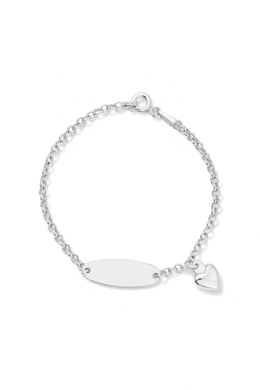 Pulsera modelo Cael con plaquita y corazón