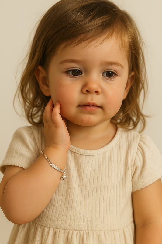 Pulsera de plata Elior con plaquita y elefantito