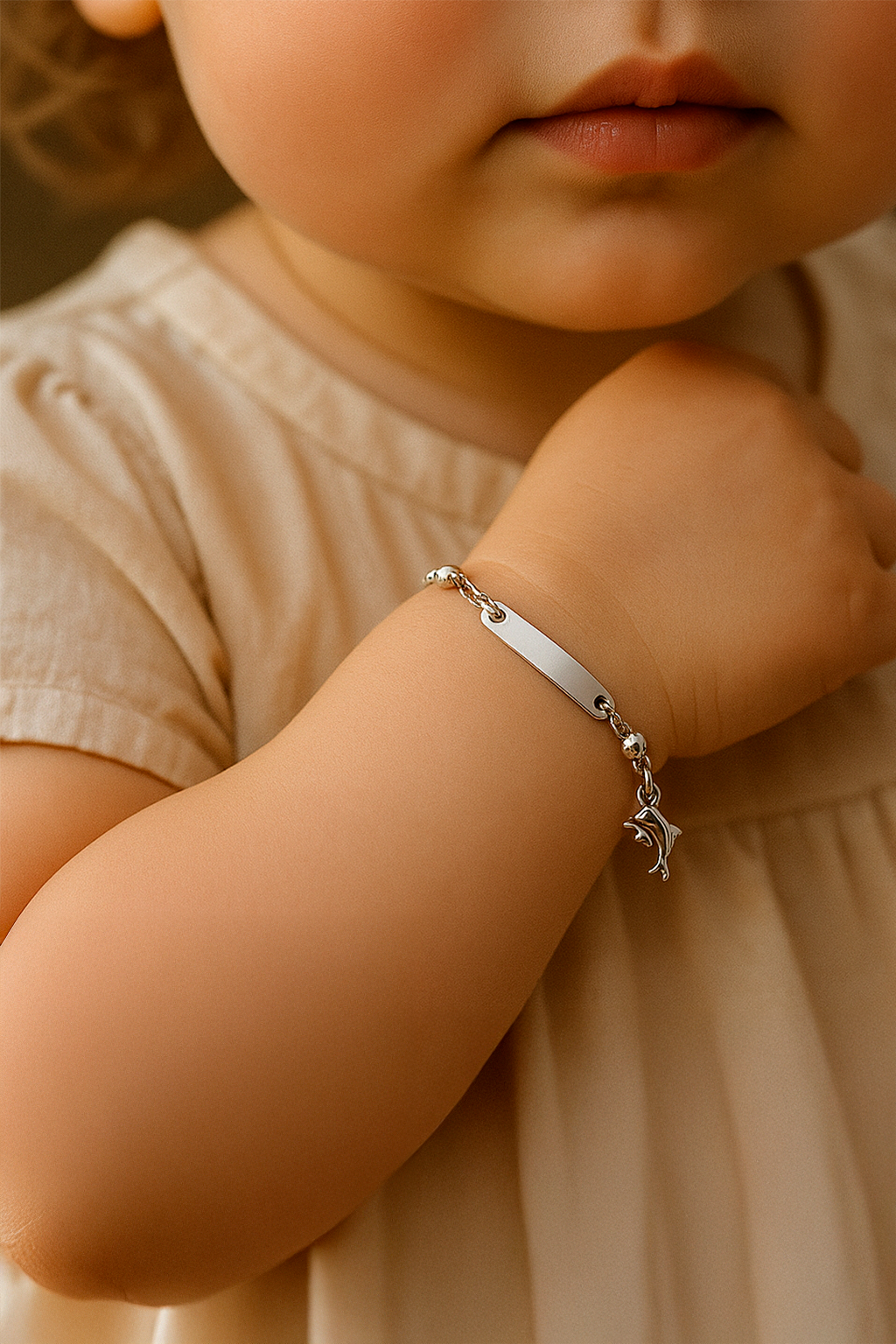 Pulsera modelo Delmar con bolitas y delfín