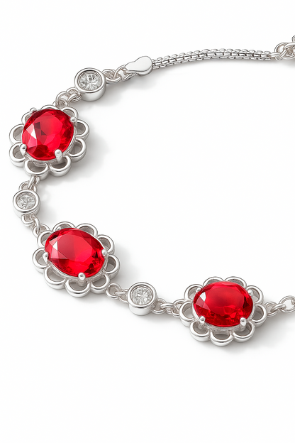 Pulsera de Flores rojas modelo Mireya