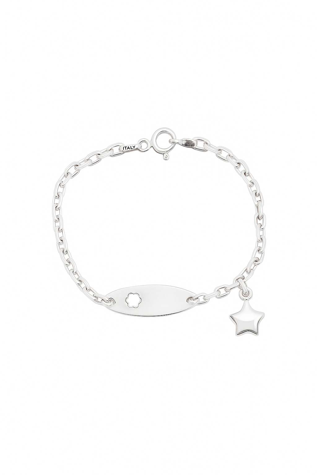 Pulsera con plaquita de flor calada modelo Estela