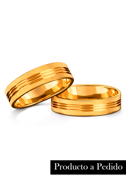 Alianzas facetada Oro 18k modelo Élan
