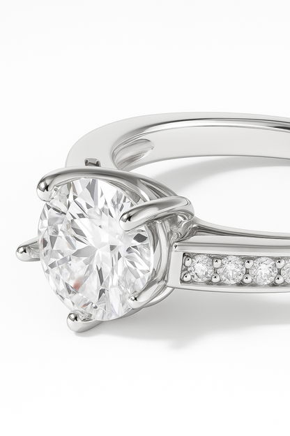 Anillo Solitario medio Cintillo modelo Bela