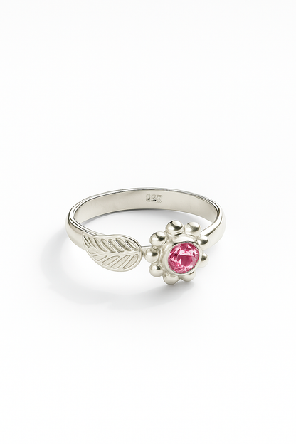 Anillo Midi diseño Flor y Hoja modelo Almira