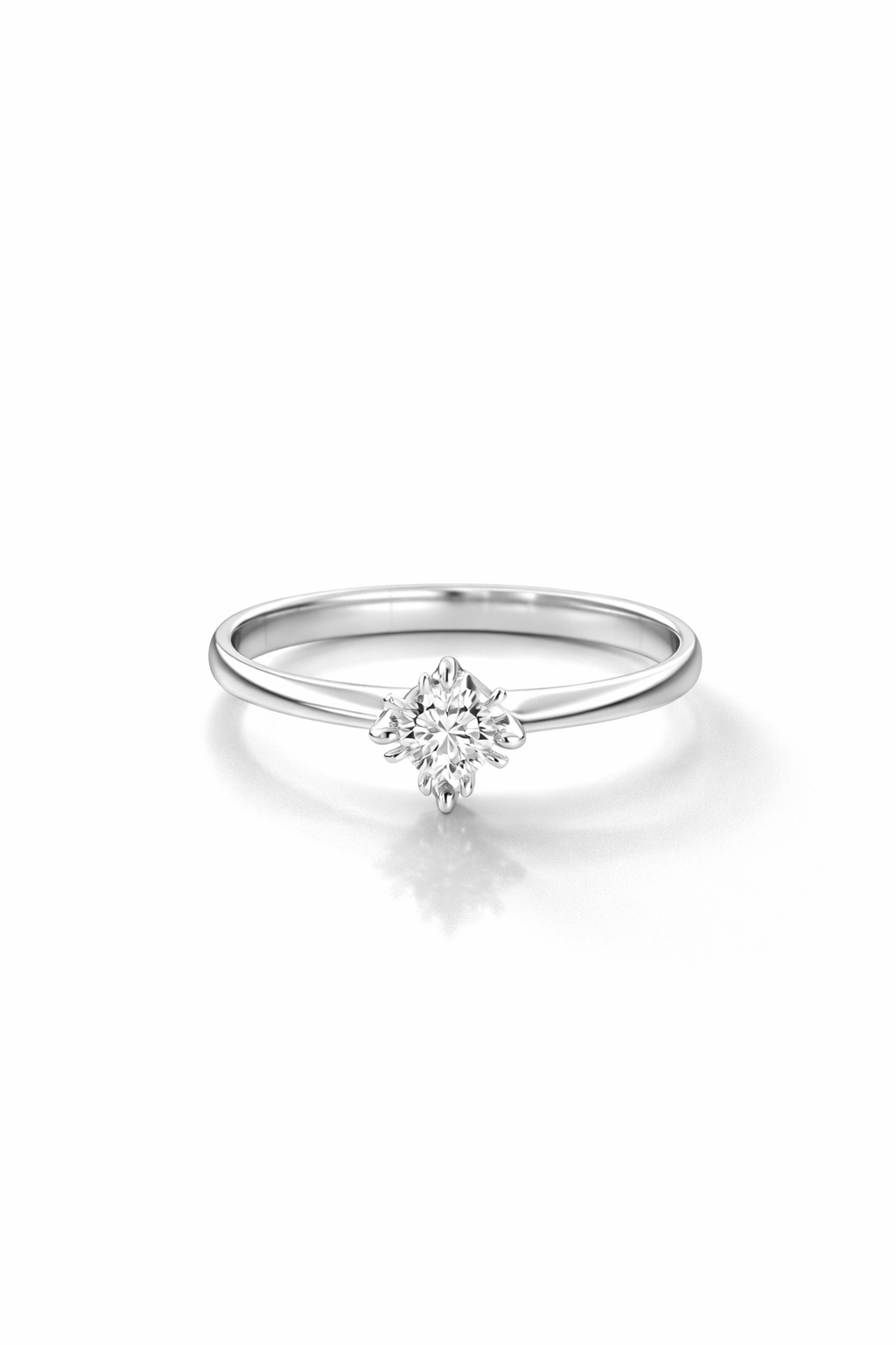 Anillo Solitario Oro Blanco 18k modelo Vera