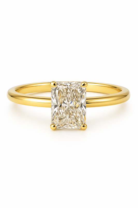 Anillo Solitario Radiante modelo Eleonor Oro 18k