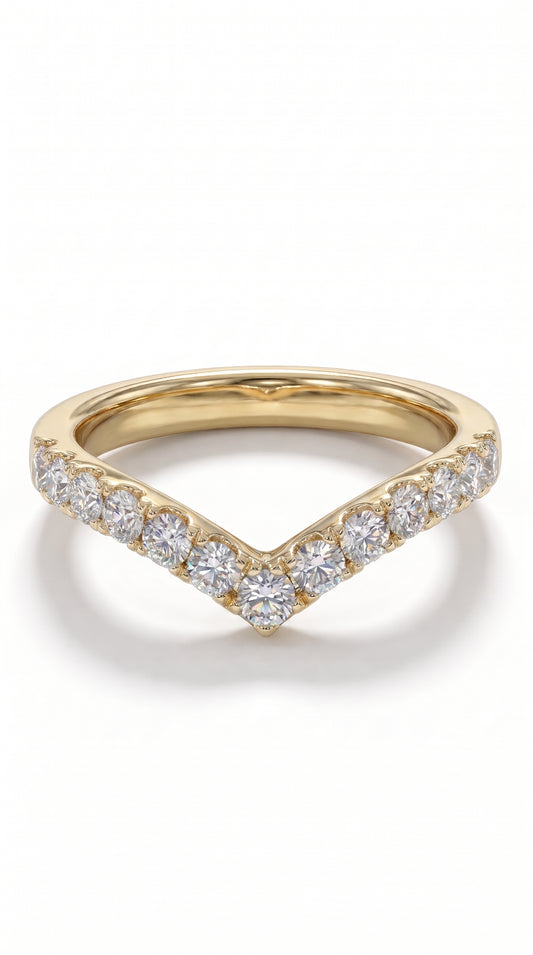 Anillo "V" modelo Valerie Oro 18k