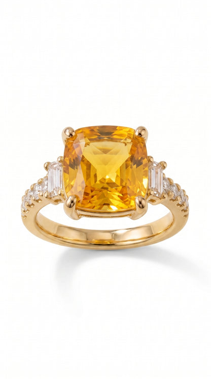 Anillo Amber · Citrino en Oro 18k