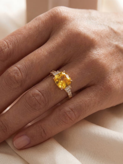 Anillo Amber · Citrino en Oro 18k