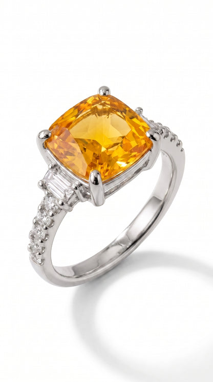 Anillo Amber · Citrino en Oro 18k