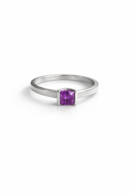 Anillo Circón Cúbico modelo Violeta