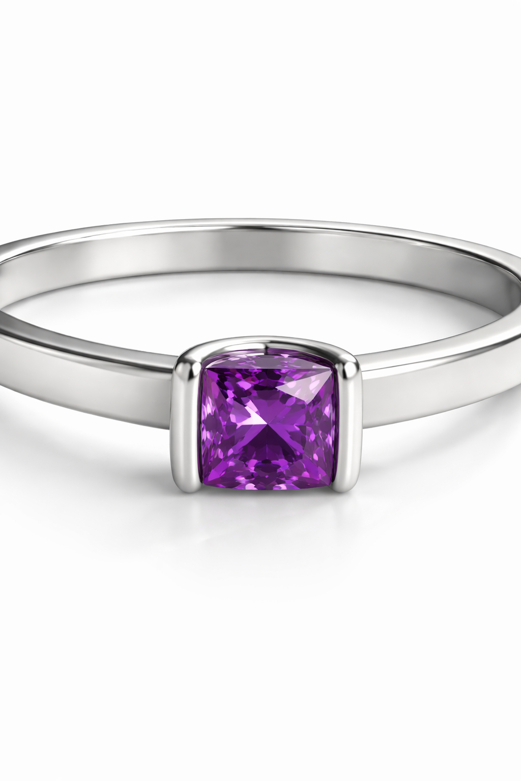 Anillo Circón Cúbico modelo Violeta