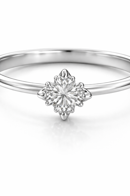 Anillo Solitario Oro Blanco 18k modelo Vera