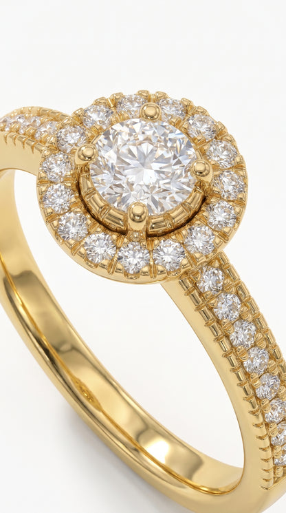 Anillo Halo modelo Seraphine Oro 18k