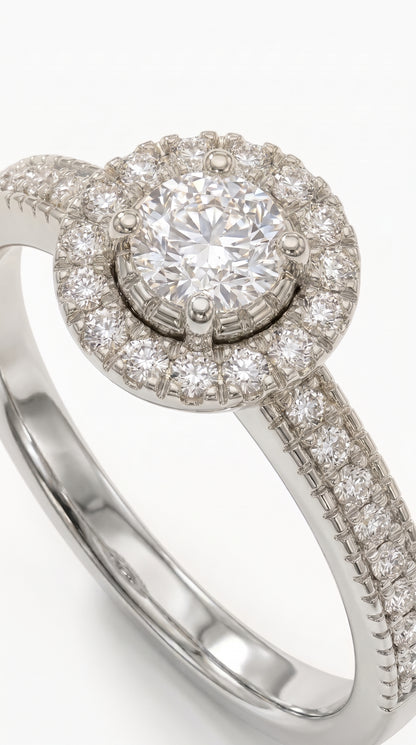 Anillo Halo modelo Seraphine Oro 18k