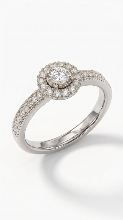Anillo Halo modelo Seraphine Oro 18k