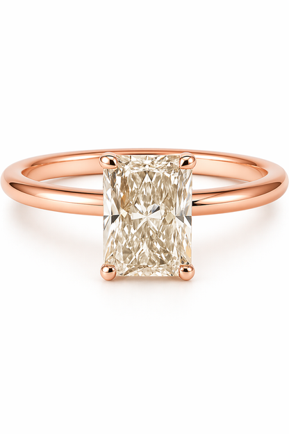 Anillo Solitario Radiante modelo Eleonor Oro 18k
