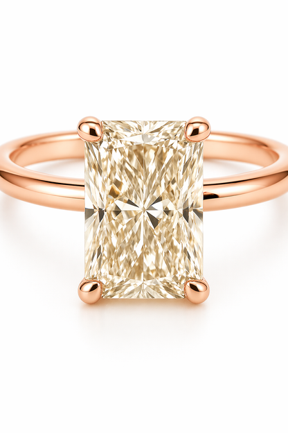 Anillo Solitario Radiante modelo Eleonor Oro 18k