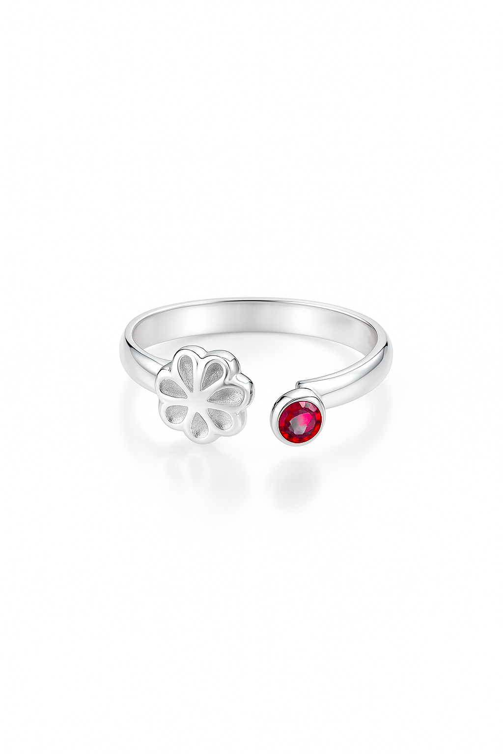 Anillo Midi de Flor modelo Evelia