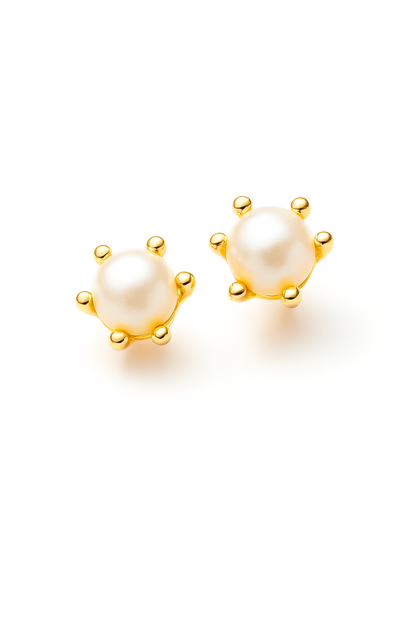 Aretes de oro 18k con perla 3 mm Modelo Sofia