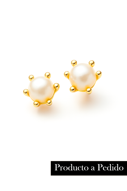 Aretes con perla 3 mm Modelo Sofia