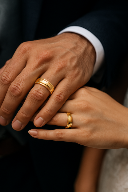 Alianza media caña bordes facetados modelo Sael