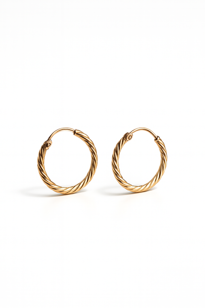 Aros Argollas de Oro 18K modelo Nysa